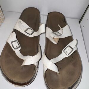 White Leather Women's Sandals
